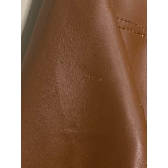 Vintage 70's Montgomery Ward Long Coat Size 20.5 Belted Retro Manmade Fabric - Picture 13 of 16